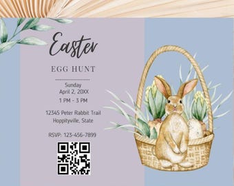Easter Egg Hunt Invitation | Bunny Party Template (Digital Download)