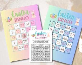Printable Easter Bingo Game, Editable Kids Activity (Digital Download)