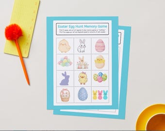 Printable Easter Memory Game, Kids Matching, Party Activity, Classroom Easter, Instant Download