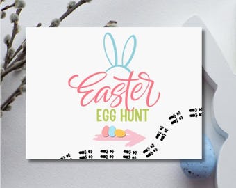 Easter Egg Hunt This Way Sign | Editable Canva Template