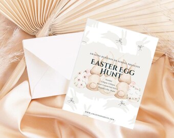 Easter Egg Hunt Invitation | Editable Bunny Party Invite (Digital Download)