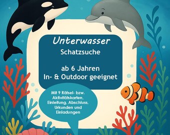 Kinder Unterwasser Schatzsuche, Schnitzeljagd, ab 6 Jahren, Indoor, Outdoor