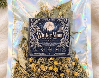 Olla de cocción lenta Luna de Invierno / Popurrí de pino, enebro y vainilla para estufa (Ritual del solsticio)