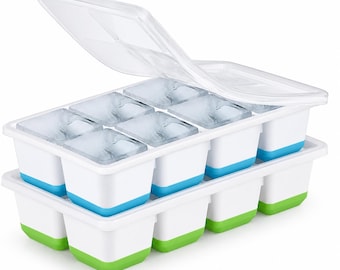 Large Silicone Ice Cube Tray with Lid – Easy Release Big Square Ice Mold - Random