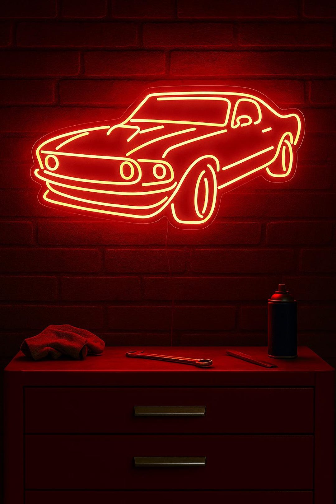Muscle Car Neon Sign – Custom LED Wall Light for Garage, Man Cave, Auto ...