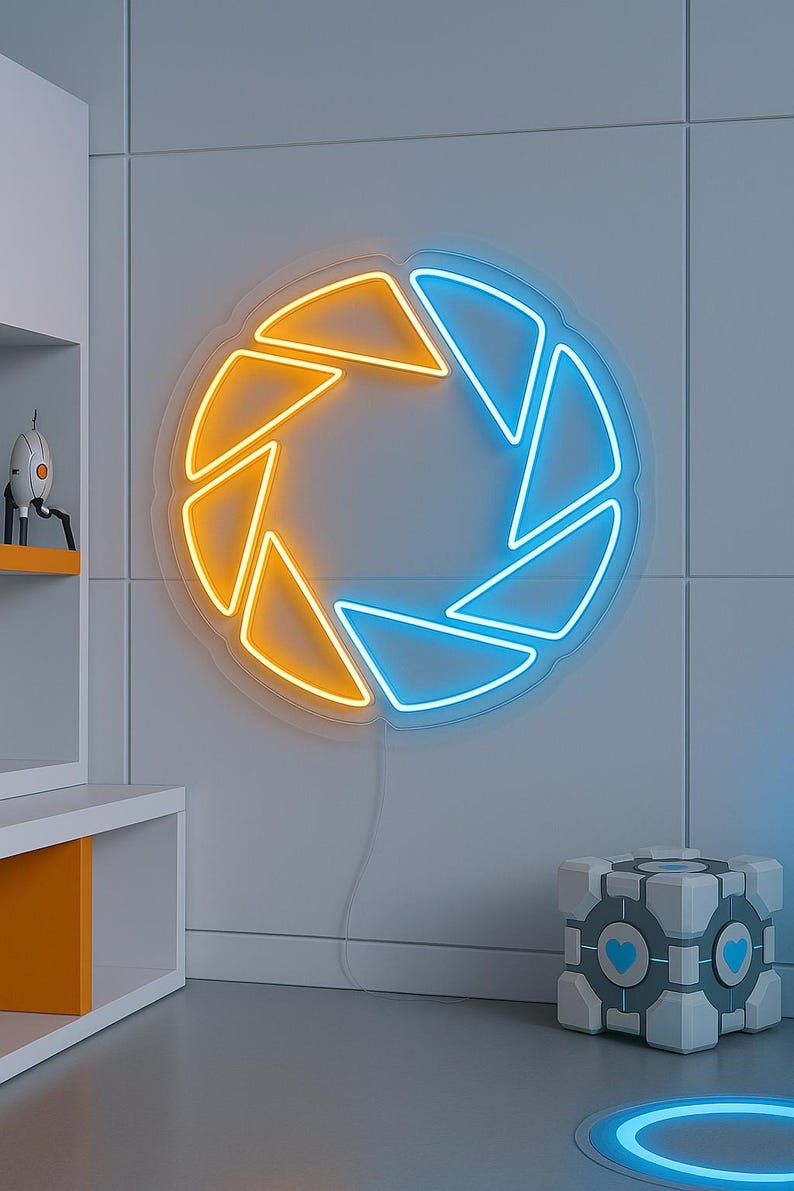 Aperture Science Neon Sign – Portal Game LED Wall Light | Gamer Room ...