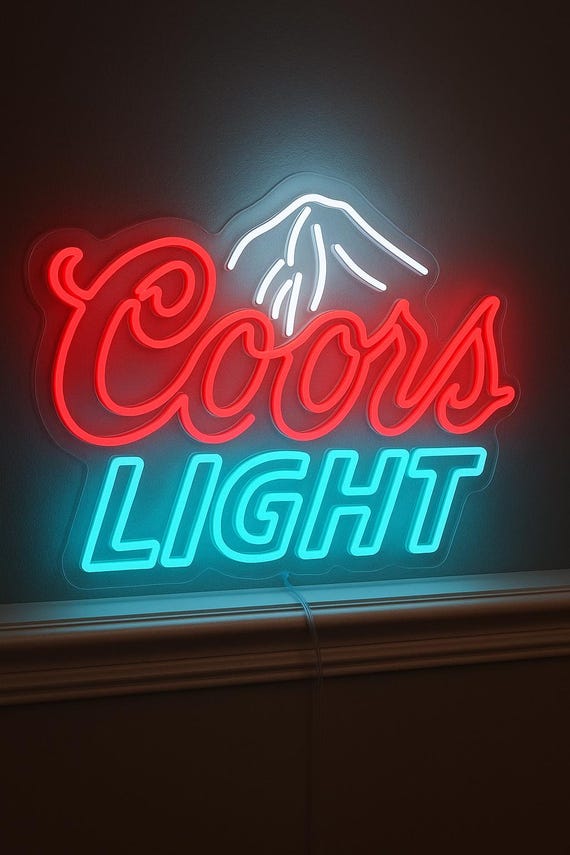 Coors Light Neon Sign – Handmade Beer Bar Wall Light, Custom Pub