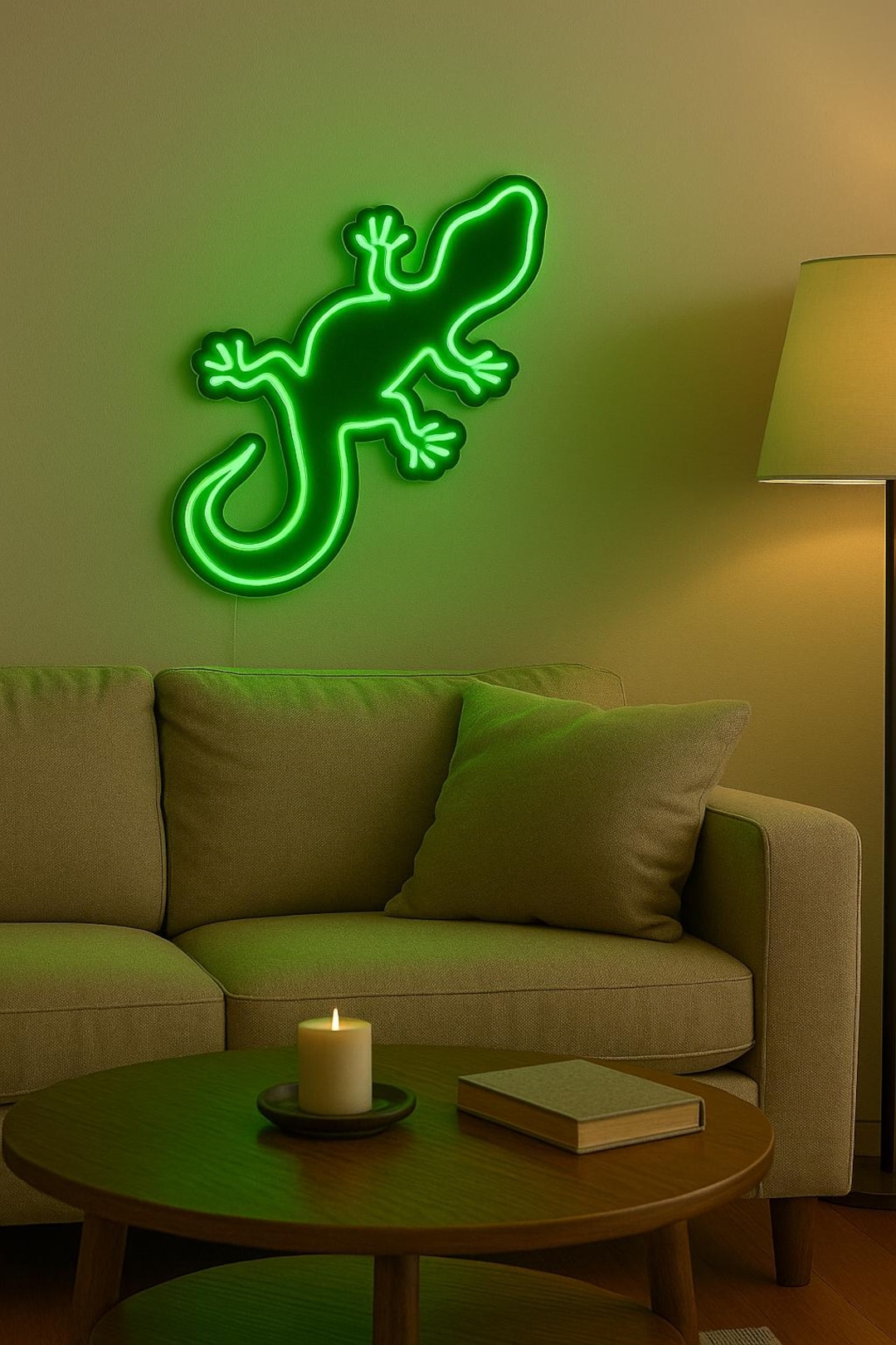 Gecko Neon Sign – Handmade LED Wall Light – Animal Neon Art – Custom ...