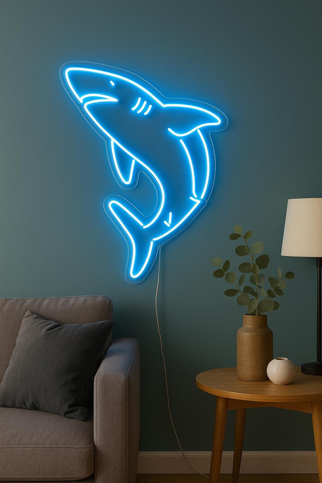 Led Design Shark Shark Neon Sign – Handmade LED Wall Light for Game Room, Bar or Bedroom ...