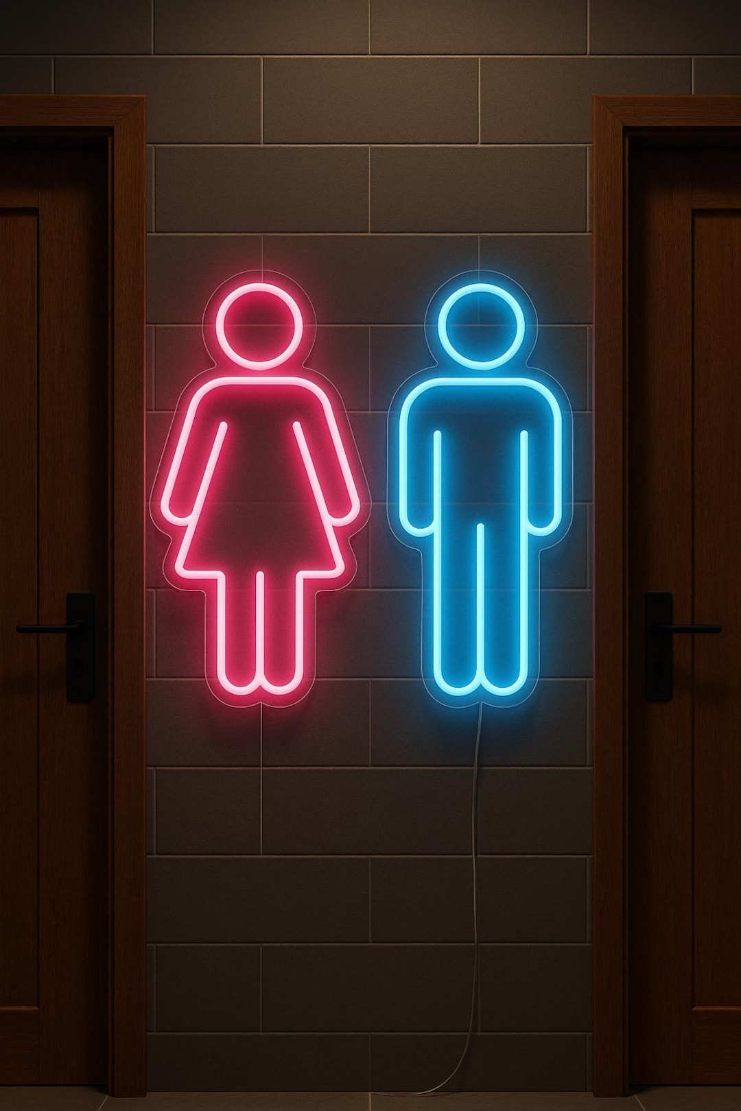 Led Restroom Sign Modern Restroom Neon Sign for Cafe or Bar – Handmade LED Bathroom Light ...