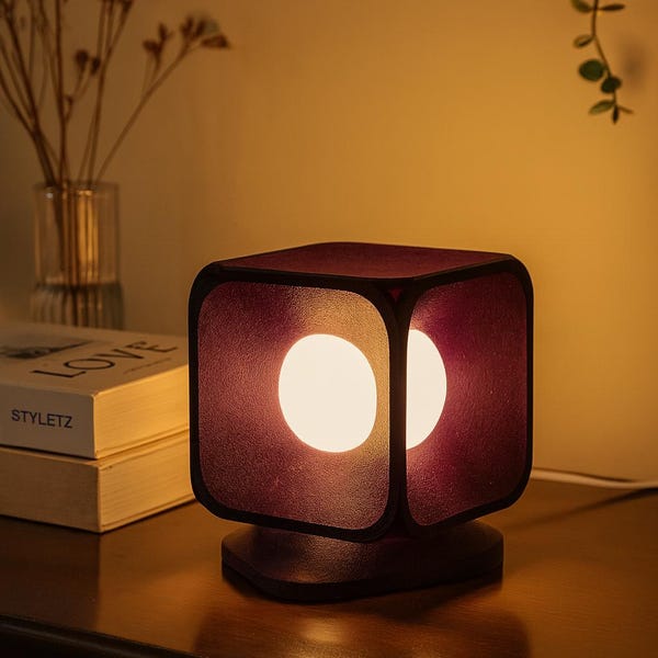 Sculptural Table Lamp: Minimalist Geometric Abstract Lighting