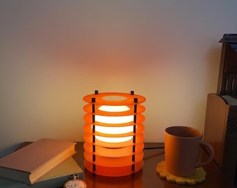 Orange Table Lamp: Mid Century Modern Lighting, Ambient Desk Light