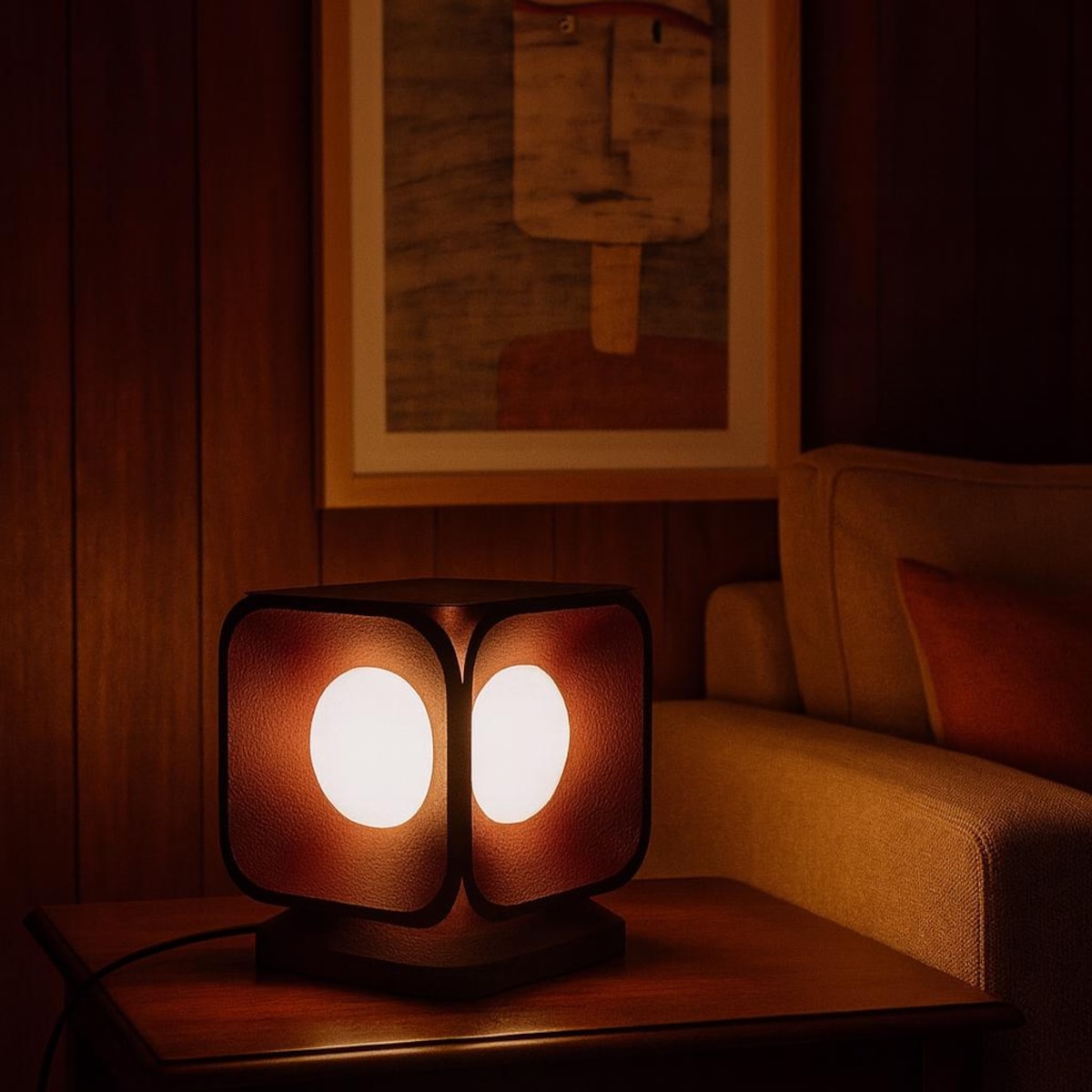 Sculptural Table Lamp: Minimalist Geometric Abstract Lighting