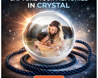 Esfera de video de vidrio para regalo / Globo con mensaje reproducible personalizado / Recuerdo personalizado de San Valentín