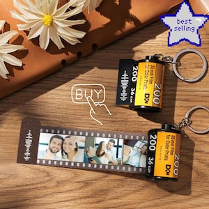 Personalized Photo Film Roll Keychain | Custom Valentine Gift | Unique Memory Keepsake