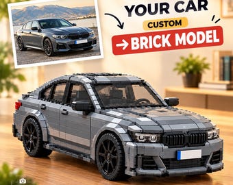 Modellino di auto LEGO personalizzato, regalo auto personalizzato, la tua auto da costruire con i LEGO, mini replica di auto, regalo unico per lui, targa personalizzata