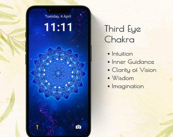 Telefoonbehang derde oogchakra | Indigo-mandala | Intuïtie (digitale download)