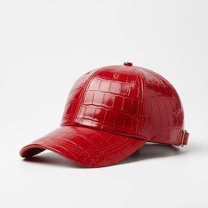 Gorra de béisbol de piel de cocodrilo hecha a mano, lujosa gorra de estilo urbano