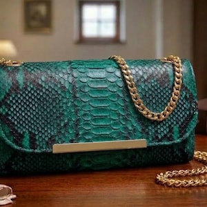 Natuurlijke portemonnees Python | Handgemaakte clutches van echt leer | Beperkte portemonnee