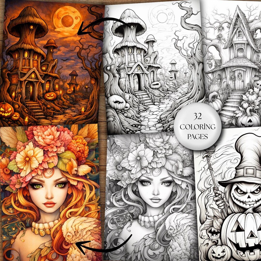 Spooky Halloween Coloring Pages Printable | for Adults and Kids ...