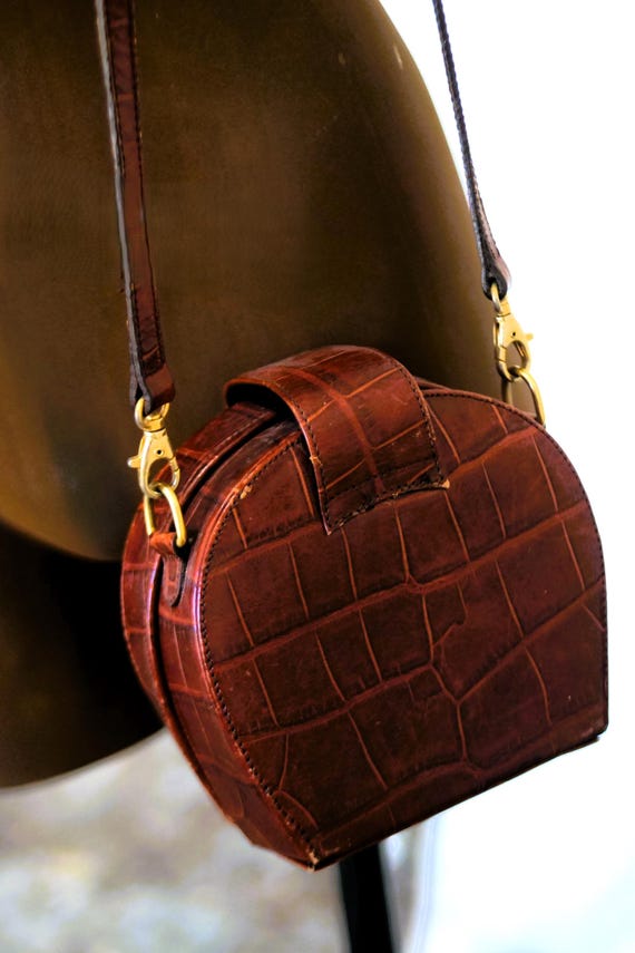 Brown, Burgundy Tortoise Shell Mini Crossbody Vin… - image 5