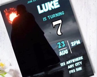 Star Wars Birthday Video Invitation: Darth Vader, Editable (Instant Download)