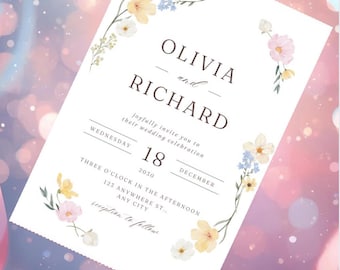 Wedding invitation template digital download