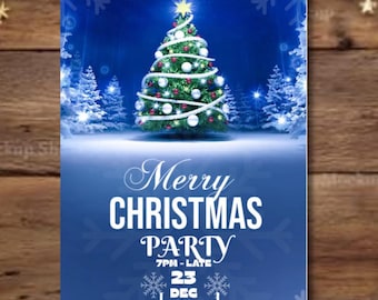 Christmas party Invitation Template: Digital Download, Canva Editable