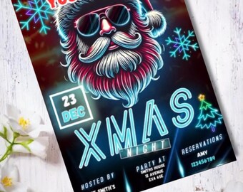 Christmas Party Invitation Video: Digital Download, Canva Editable