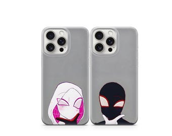 Superhero Couple Phone Case, Kawaii Matching iPhone Samsung Cover