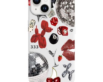 Black White Launch Phone Case Luxury Pop Art Disco Retro Design 1