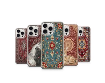 Turkish Rug Horse Art Phone Case, Vintage Carpet Design