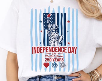 Camiseta del 250 aniversario del Día de la Independencia, Camiseta del 4 de julio de los 250 años de EE. UU., Camiseta patriótica de la Estatua de la Libertad, Regalo para Estados Unidos 2026