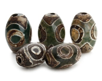 6pcs-12mmX7mm Tibetan Natural veins Agate gemstone barrel beads