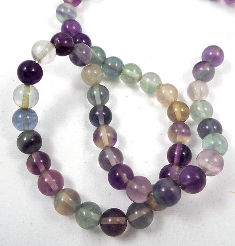 30pcs-6mm-natural Purple Green Fluorite gemstone loose beads,bracelet beads