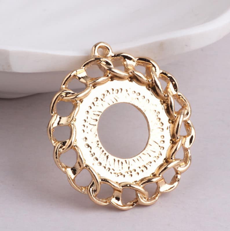 4pcs-1.25 gold tone diamond shape earring loop diamond earring connector-more styles
