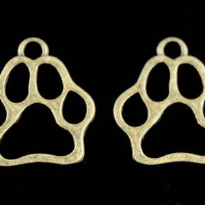 8pcs-bronze tone Dog paw charm, bear paw charm, DIY minimalist earrings