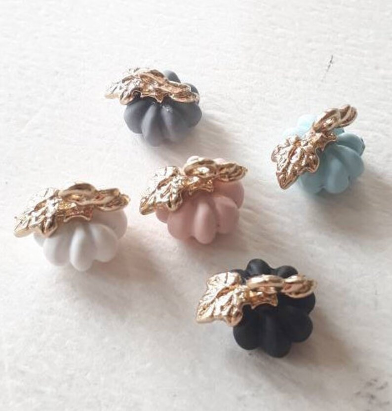 4pcs-3D enamel white pumpkin charm-more colors