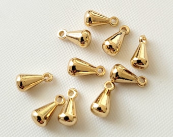10pcs-14K Gold Plated end drop, Jewelry extending chain Droplet End, chain end bar, end drop