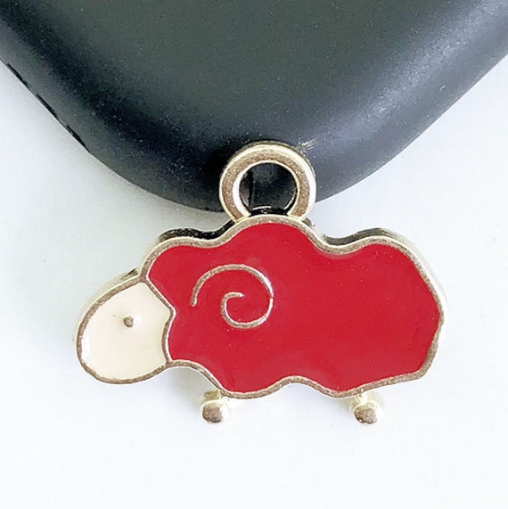 8pcs-enamel heart Charm-you pick the color