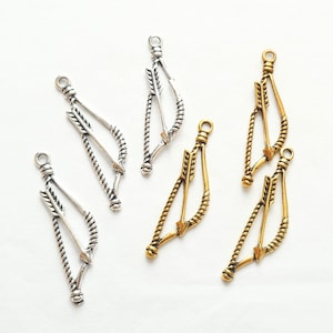 6 Stück-38mmX10mm Bogen Pfeil Charm-Pick Gold oder Silber