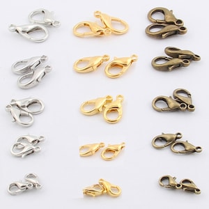 20pcs-12mm Lobster clasp, DIY jewelry findings, necklace closure, bracelet closure-pick the color