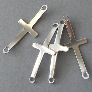 2pcs- 1.5&quot; 2 loop connector-stainless steel  curved cross connector,bracelet connector
