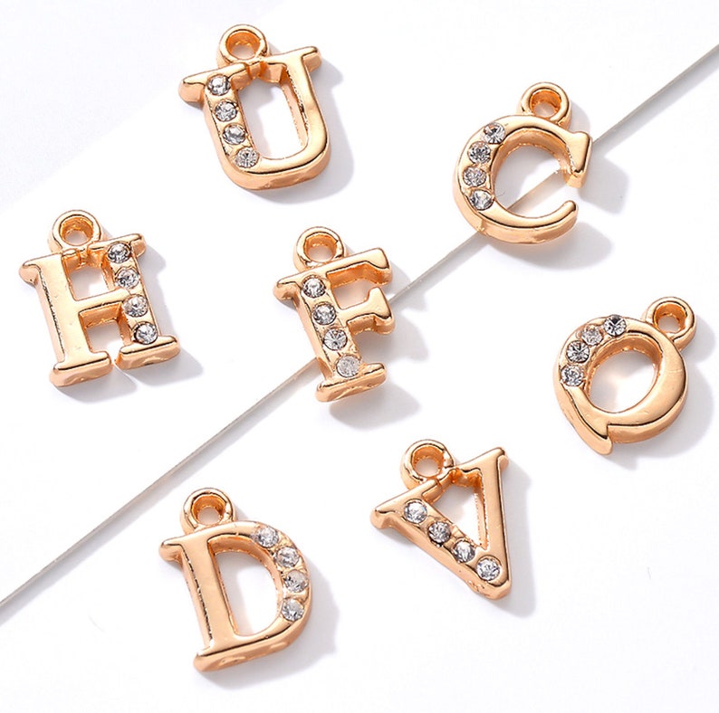 26 Alphabet Letters Set-1 Loop Gold Plated Letter Charms W/ - Etsy