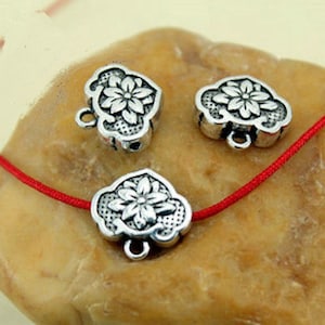 8pcs--lotus flower bail-antique Silver bails, pendant connector, pendant holder, necklace finding