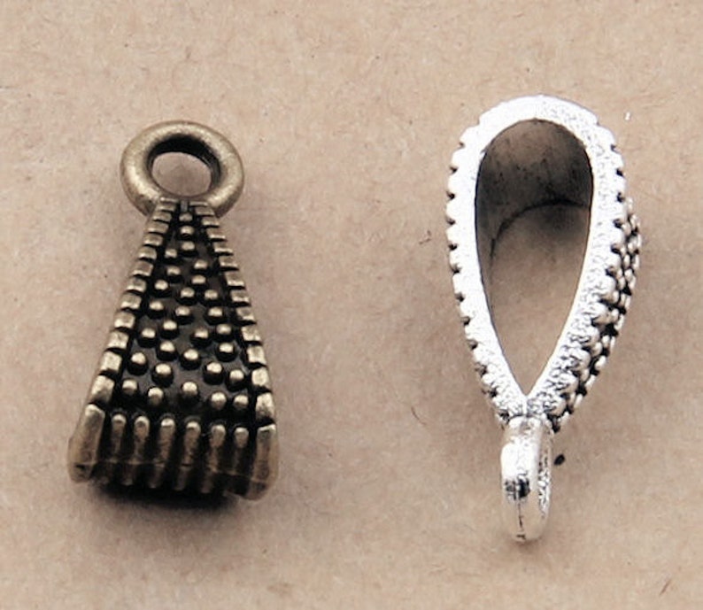 8pcs--antiqued brass bails necklace finding pendant holder pendant connector