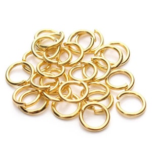 100pcs-6mm gold tone open jump rings, Split Rings Metal Connector