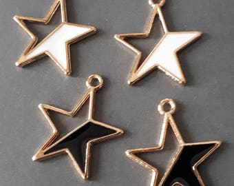 6pcs-gold tone enamel Star Charm for Jewelry making, Earring Charm-pick the color