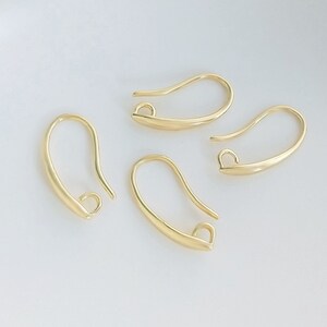 6 Stück,3pairs-21mmX12mm vergoldeter Messing Ohrhaken, gold französische OhrringHaken-mehr Farben