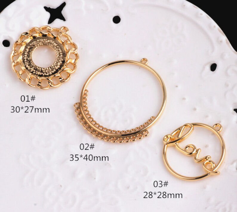 4pcs-1.25 gold tone diamond shape earring loop diamond earring connector-more styles